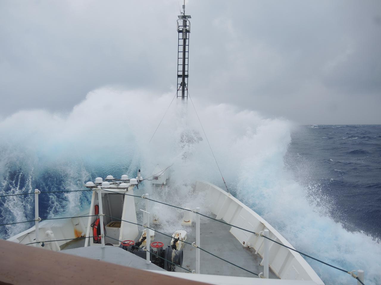  Storm in the Sargasso Sea  Scientist aboard the R/V Endeavor in the Sargasso Sea put their research on hold on July 28, 2014, as a storm system brought high waves crashing onto the deck.   NASA's Ship-Aircraft Bio-Optical Research (SABOR) experiment is a coordinated ship and aircraft observation campaign off the Atlantic coast of the United States, an effort to advance space-based capabilities for monitoring microscopic plants that form the base of the marine food chain.   Read more: <a href="http://1.usa.gov/WWRVzj" rel="nofollow">1.usa.gov/WWRVzj</a>   Credit: NASA/SABOR/Chris Armanetti, University of Rhode Island .<b><a href="http://www.nasa.gov/audience/formedia/features/MP_Photo_Guidelines.html" rel="nofollow">NASA image use policy.</a></b>  <b><a href="http://www.nasa.gov/centers/goddard/home/index.html" rel="nofollow">NASA Goddard Space Flight Center</a></b> enables NASA’s mission through four scientific endeavors: Earth Science, Heliophysics, Solar System Exploration, and Astrophysics. Goddard plays a leading role in NASA’s accomplishments by contributing compelling scientific knowledge to advance the Agency’s mission. <b>Follow us on <a href="http://twitter.com/NASAGoddardPix" rel="nofollow">Twitter</a></b> <b>Like us on <a href="http://www.facebook.com/pages/Greenbelt-MD/NASA-Goddard/395013845897?ref=tsd" rel="nofollow">Facebook</a></b> <b>Find us on <a href="http://instagram.com/nasagoddard?vm=grid" rel="nofollow">Instagram</a></b> 