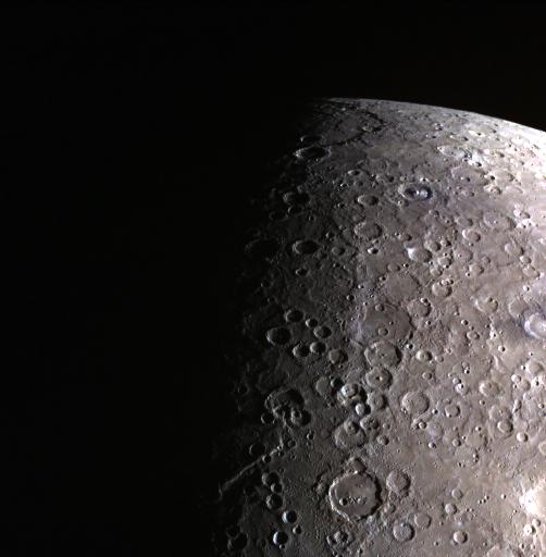 Date acquired: May 05, 2014  Today's color image features both Mercury's terminator and limb. The terminator is the striking separation of night and day on Mercury. It is seen in this image with the change from dark, on the left of the image, to light. Mercury's limb is also captured, as we can see the edge between sunlit Mercury and space.  The MESSENGER spacecraft is the first ever to orbit the planet Mercury, and the spacecraft's seven scientific instruments and radio science investigation are unraveling the history and evolution of the Solar System's innermost planet. During the first two years of orbital operations, MESSENGER acquired over 150,000 images and extensive other data sets. MESSENGER is capable of continuing orbital operations until early 2015.  Credit: NASA/Johns Hopkins University Applied Physics Laboratory/Carnegie Institution of Washington  <b><a href="http://www.nasa.gov/audience/formedia/features/MP_Photo_Guidelines.html" rel="nofollow">NASA image use policy.</a></b>  <b><a href="http://www.nasa.gov/centers/goddard/home/index.html" rel="nofollow">NASA Goddard Space Flight Center</a></b> enables NASA’s mission through four scientific endeavors: Earth Science, Heliophysics, Solar System Exploration, and Astrophysics. Goddard plays a leading role in NASA’s accomplishments by contributing compelling scientific knowledge to advance the Agency’s mission.  <b>Follow us on <a href="http://twitter.com/NASAGoddardPix" rel="nofollow">Twitter</a></b>  <b>Like us on <a href="http://www.facebook.com/pages/Greenbelt-MD/NASA-Goddard/395013845897?ref=tsd" rel="nofollow">Facebook</a></b>  <b>Find us on <a href="http://instagram.com/nasagoddard?vm=grid" rel="nofollow">Instagram</a></b>