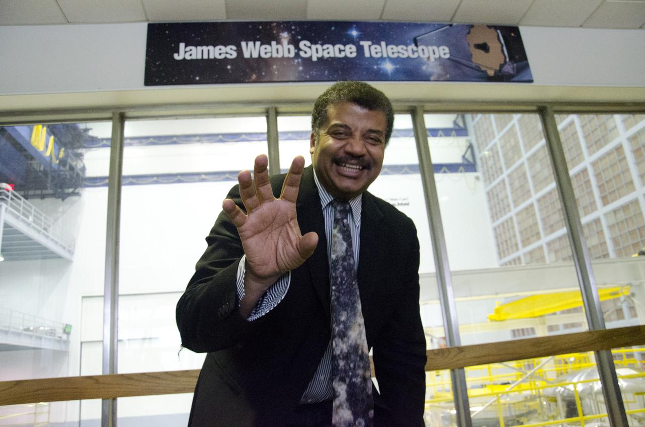 Dr. Neil deGrasse Tyson visited with Goddard's Space Flight Center Director Chris Scolese and the James Webb Space Telescope team at Goddard in Greenbelt, Md. on June 3, 2014. Tyson spoke to the team and was able to see the giant vacuum test chamber that now holds the heart of the telescope, the Integrated Science Instrument Module. ..Learn more about JWST: <a href="http://www.jwst.nasa.gov..Credit" rel="nofollow">www.jwst.nasa.gov..Credit</a>: NASA/Goddard/Rebecca Roth..<b><a href="http://www.nasa.gov/audience/formedia/features/MP_Photo_Guidelines.html" rel="nofollow">NASA image use policy.</a></b>  <b><a href="http://www.nasa.gov/centers/goddard/home/index.html" rel="nofollow">NASA Goddard Space Flight Center</a></b> enables NASA’s mission through four scientific endeavors: Earth Science, Heliophysics, Solar System Exploration, and Astrophysics. Goddard plays a leading role in NASA’s accomplishments by contributing compelling scientific knowledge to advance the Agency’s mission.  <b>Follow us on <a href="http://twitter.com/NASAGoddardPix" rel="nofollow">Twitter</a></b>  <b>Like us on <a href="http://www.facebook.com/pages/Greenbelt-MD/NASA-Goddard/395013845897?ref=tsd" rel="nofollow">Facebook</a></b>  <b>Find us on <a href="http://instagram.com/nasagoddard?vm=grid" rel="nofollow">Instagram</a></b> 