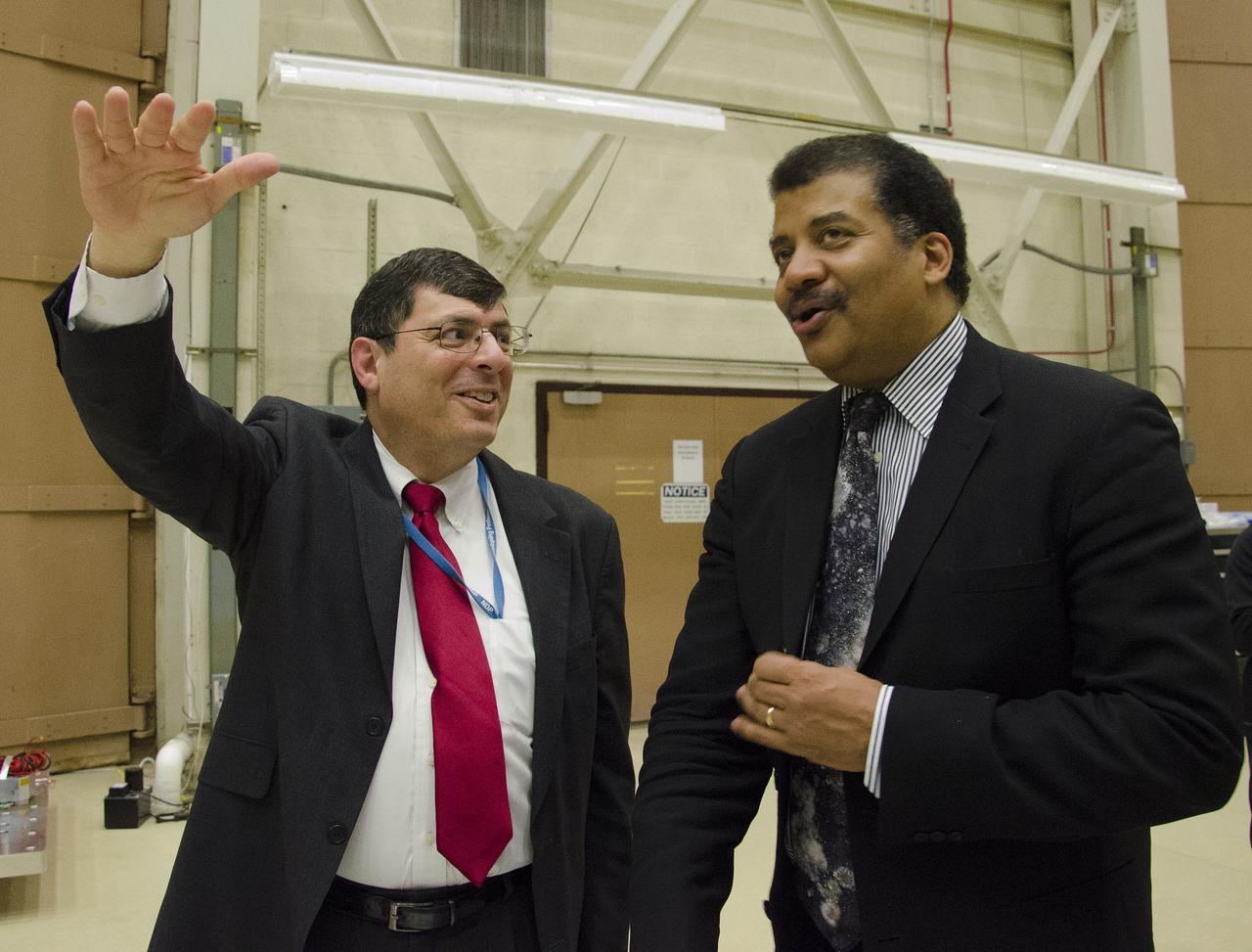 Dr. Neil deGrasse Tyson visited with Goddard's Space Flight Center Director Chris Scolese and the James Webb Space Telescope team at Goddard in Greenbelt, Md. on June 3, 2014. Tyson spoke to the team and was able to see the giant vacuum test chamber that now holds the heart of the telescope, the Integrated Science Instrument Module. ..Learn more about JWST: <a href="http://www.jwst.nasa.gov..Credit" rel="nofollow">www.jwst.nasa.gov..Credit</a>: NASA/Goddard/Rebecca Roth..<b><a href="http://www.nasa.gov/audience/formedia/features/MP_Photo_Guidelines.html" rel="nofollow">NASA image use policy.</a></b>  <b><a href="http://www.nasa.gov/centers/goddard/home/index.html" rel="nofollow">NASA Goddard Space Flight Center</a></b> enables NASA’s mission through four scientific endeavors: Earth Science, Heliophysics, Solar System Exploration, and Astrophysics. Goddard plays a leading role in NASA’s accomplishments by contributing compelling scientific knowledge to advance the Agency’s mission.  <b>Follow us on <a href="http://twitter.com/NASAGoddardPix" rel="nofollow">Twitter</a></b>  <b>Like us on <a href="http://www.facebook.com/pages/Greenbelt-MD/NASA-Goddard/395013845897?ref=tsd" rel="nofollow">Facebook</a></b>  <b>Find us on <a href="http://instagram.com/nasagoddard?vm=grid" rel="nofollow">Instagram</a></b> 