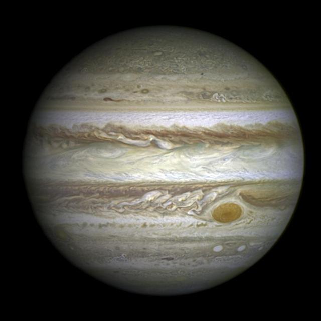This full-disc image of Jupiter was taken on 21 April 2014 with Hubble's Wide Field Camera 3 (WFC3).   --  Jupiter's trademark Great Red Spot -- a swirling anti-cyclonic storm larger than Earth -- has shrunk to its smallest size ever measured.  According to Amy Simon of NASA's Goddard Space Flight Center in Greenbelt, Maryland, recent NASA Hubble Space Telescope observations confirm the Great Red Spot   now is approximately 10,250 miles across. Astronomers have followed this downsizing since the 1930s.   Historic observations as far back as the late 1800s gauged the storm to be as large as 25,500 miles on its long axis.  NASA Voyager 1 and Voyager 2 flybys of Jupiter in 1979 measured it to be 14,500 miles across. In 1995, a Hubble photo showed the long axis of the spot at an estimated 13,020 miles across. And in a 2009 photo, it was measured at 11,130 miles across.  Beginning in 2012, amateur observations revealed a noticeable increase in the rate at which the spot is shrinking -- by 580 miles per year -- changing its shape from an oval to a circle.  Read more: <a href="http://1.usa.gov/1mvuo0R" rel="nofollow">1.usa.gov/1mvuo0R</a>  Credit: NASA/ESA  <b><a href="http://www.nasa.gov/audience/formedia/features/MP_Photo_Guidelines.html" rel="nofollow">NASA image use policy.</a></b>  <b><a href="http://www.nasa.gov/centers/goddard/home/index.html" rel="nofollow">NASA Goddard Space Flight Center</a></b> enables NASA’s mission through four scientific endeavors: Earth Science, Heliophysics, Solar System Exploration, and Astrophysics. Goddard plays a leading role in NASA’s accomplishments by contributing compelling scientific knowledge to advance the Agency’s mission.  <b>Follow us on <a href="http://twitter.com/NASAGoddardPix" rel="nofollow">Twitter</a></b>  <b>Like us on <a href="http://www.facebook.com/pages/Greenbelt-MD/NASA-Goddard/395013845897?ref=tsd" rel="nofollow">Facebook</a></b>  <b>Find us on <a href="http://instagram.com/nasagoddard?vm=grid" rel="nofollow">Instagram</a></b>