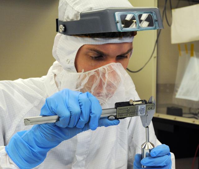 Propulsion engineer measures the flight filters during the receiving inspection.  Learn more about MMS at <a href="http://www.nasa.gov/mms" rel="nofollow">www.nasa.gov/mms</a>   Credit NASA/Goddard  The Magnetospheric Multiscale, or MMS, will study how the sun and the Earth's magnetic fields connect and disconnect, an explosive process that can accelerate particles through space to nearly the speed of light. This process is called magnetic reconnection and can occur throughout all space.   <b><a href="http://www.nasa.gov/audience/formedia/features/MP_Photo_Guidelines.html" rel="nofollow">NASA image use policy.</a></b>  <b><a href="http://www.nasa.gov/centers/goddard/home/index.html" rel="nofollow">NASA Goddard Space Flight Center</a></b> enables NASA’s mission through four scientific endeavors: Earth Science, Heliophysics, Solar System Exploration, and Astrophysics. Goddard plays a leading role in NASA’s accomplishments by contributing compelling scientific knowledge to advance the Agency’s mission.  <b>Follow us on <a href="http://twitter.com/NASAGoddardPix" rel="nofollow">Twitter</a></b>  <b>Like us on <a href="http://www.facebook.com/pages/Greenbelt-MD/NASA-Goddard/395013845897?ref=tsd" rel="nofollow">Facebook</a></b>  <b>Find us on <a href="http://instagram.com/nasagoddard?vm=grid" rel="nofollow">Instagram</a></b>  