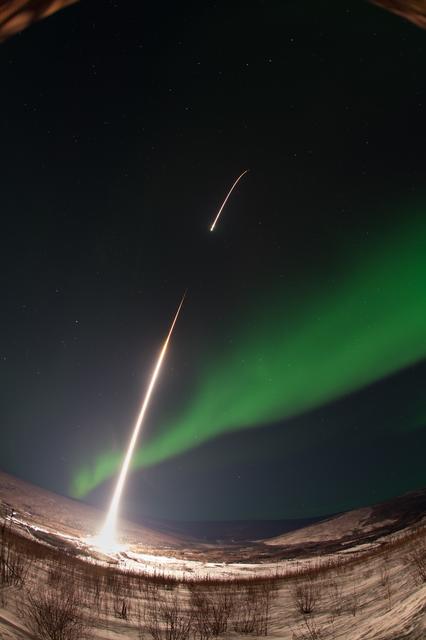 NASA image: GREECE Mission Launching Into Aurora