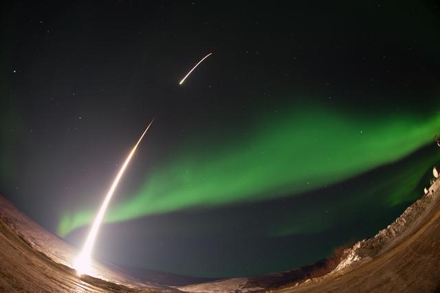 NASA image: GREECE Mission Launching Into Aurora