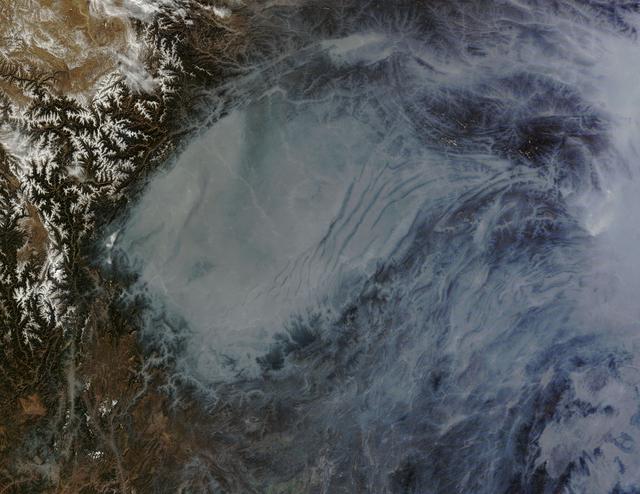 NASA image: Haze in central China