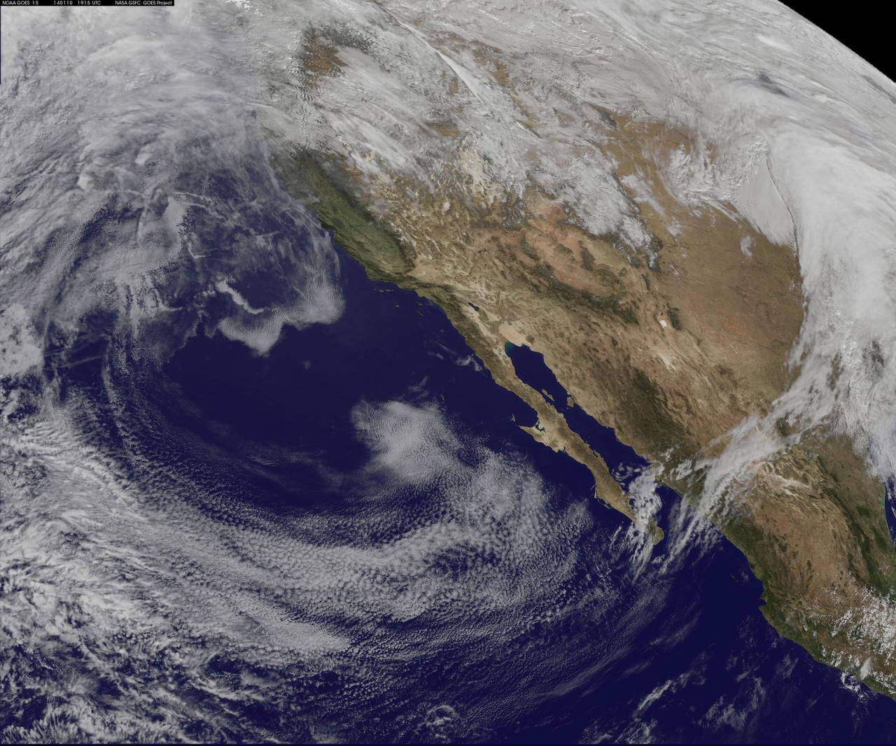 This NOAA GOES-west satellite image shows high pressure over the 4 corners region (Utah, Colorado, northern Arizona and northwestern New Mexico), and the National Weather Service has forecast snow north of the high in the Wasatch range and adjacent valleys. Toward the top of the GOES image, there's a strong Pacific storm moving onshore that NWS expects will bring high winds, heavy rains, and feet of snow to the northwestern U.S. There's a flood watch in effect for portions of western Washington State through Saturday night (January 11), that includes the counties of King, Mason, Pierce, and Snohomish. That storm will bring more snow to the Wasatch range that's getting snow today. Meanwhile, on the far right side of the image, there's a surface low pressure area moving through the Central Plains and middle Mississippi Valley today, Jan. 10, 2014. The image was created by the NASA-NOAA GOES Project at NASA's Goddard Space Flight Center, Greenbelt, Md. <b><a href="http://goes.gsfc.nasa.gov/" rel="nofollow">Credit: NOAA/NASA GOES Project</a></b> <b><a href="http://www.nasa.gov/audience/formedia/features/MP_Photo_Guidelines.html" rel="nofollow">NASA image use policy.</a></b> <b><a href="http://www.nasa.gov/centers/goddard/home/index.html" rel="nofollow">NASA Goddard Space Flight Center</a></b> enables NASA’s mission through four scientific endeavors: Earth Science, Heliophysics, Solar System Exploration, and Astrophysics. Goddard plays a leading role in NASA’s accomplishments by contributing compelling scientific knowledge to advance the Agency’s mission. <b>Follow us on <a href="http://twitter.com/NASA_GoddardPix" rel="nofollow">Twitter</a></b> <b>Like us on <a href="http://www.facebook.com/pages/Greenbelt-MD/NASA-Goddard/395013845897?ref=tsd" rel="nofollow">Facebook</a></b> <b>Find us on <a href="http://instagram.com/nasagoddard?vm=grid" rel="nofollow">Instagram</a></b>