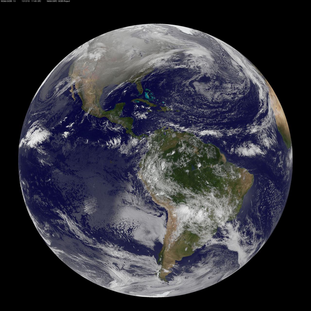 This full disc image of earth  shows the strom system   on Dec. 10, 2013 at 1445 UTC.  According to the National Weather Service snow is falling from Tennessee Valley into the Mid-Atlantic and New England Tuesday . The fast moving system is creating swath of 2 to 7 inches of snow from southwest Virginia to the New England coast. Heavy Lake Effect snows will also impact the Lower Great Lakes into later this week, with up to two feet of accumulation.  <b><a href="http://goes.gsfc.nasa.gov/" rel="nofollow">Credit: NOAA/NASA GOES Project</a></b>  <b><a href="http://www.nasa.gov/audience/formedia/features/MP_Photo_Guidelines.html" rel="nofollow">NASA image use policy.</a></b>  <b><a href="http://www.nasa.gov/centers/goddard/home/index.html" rel="nofollow">NASA Goddard Space Flight Center</a></b> enables NASA’s mission through four scientific endeavors: Earth Science, Heliophysics, Solar System Exploration, and Astrophysics. Goddard plays a leading role in NASA’s accomplishments by contributing compelling scientific knowledge to advance the Agency’s mission.  <b>Follow us on <a href="http://twitter.com/NASA_GoddardPix" rel="nofollow">Twitter</a></b>  <b>Like us on <a href="http://www.facebook.com/pages/Greenbelt-MD/NASA-Goddard/395013845897?ref=tsd" rel="nofollow">Facebook</a></b>  <b>Find us on <a href="http://instagrid.me/nasagoddard/?vm=grid" rel="nofollow">Instagram</a></b>