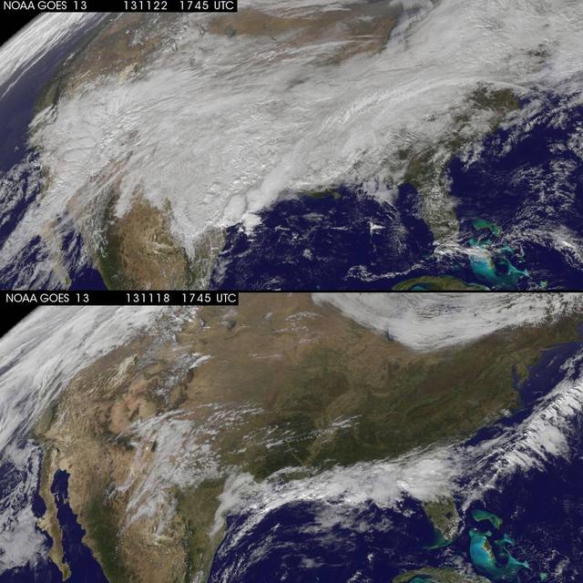 NASA image: U.S. Cloud Cover Five Day Flip-Flop