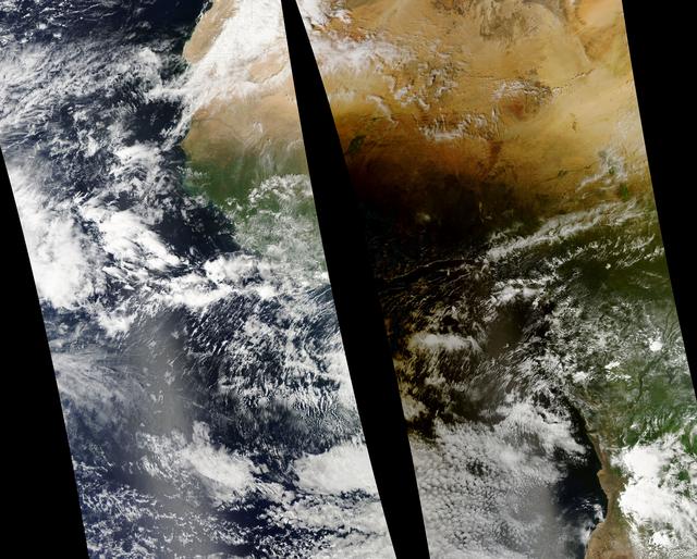 NASA image: Lunar Umbra (solar eclipse shadow) over western Africa