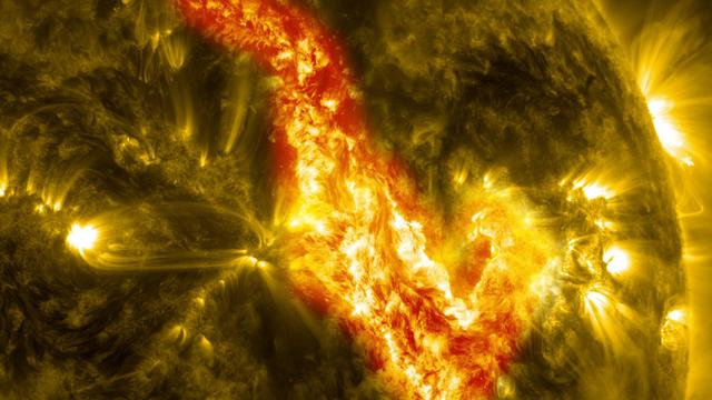NASA image: Filament Eruption Creates 'Canyon of Fire' on the Sun