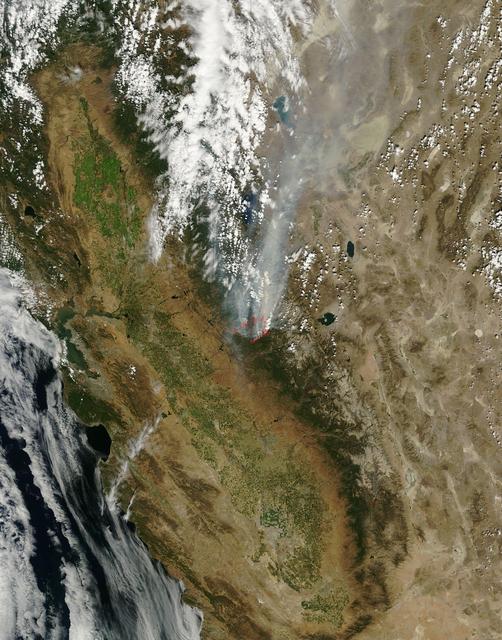 Satellite View of Rim Fire On August 25, 2013