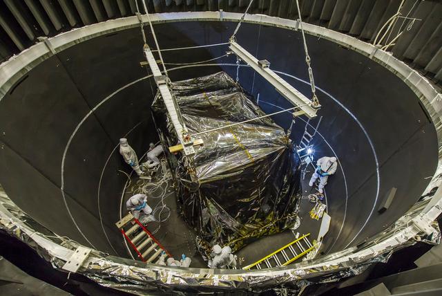 ISIM Lowered into Thermal Vacuum Chamber