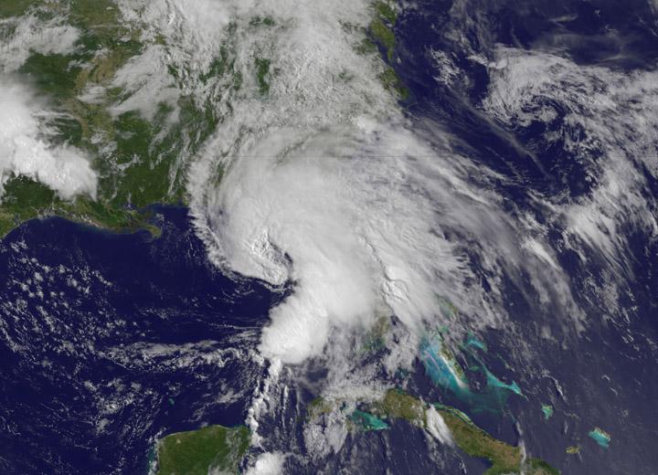 This NOAA GOES-East satellite animation shows the development of System 91L into Tropical Storm Andrea over the course of 3 days from June 4 to June 6, just after Andrea was officially designated a tropical storm.   Credit:  NASA's GOES Project  ---  NASA Sees Heavy Rainfall in Tropical Storm Andrea  NASA’s TRMM satellite passed over Tropical Storm Andrea right after it was named, while NASA’s Terra satellite captured a visible image of the storm’s reach hours beforehand. TRMM measures rainfall from space and saw that rainfall rates in the southern part of the storm was falling at almost 5 inches per hour.  NASA’s Terra satellite passed over Tropical Storm Andrea on June 5 at 16:25 UTC (12:25 p.m. EDT) and the Moderate Resolution Imaging Spectroradiometer or MODIS instrument, captured a visible image of the storm. At that time, Andrea’s clouds had already extended over more than half of Florida.  At 8 p.m. EDT on Wednesday, June 5, System 91L became the first tropical storm of the Atlantic Ocean hurricane season. Tropical Storm Andrea was centered near 25.5 North and 86.5 West, about 300 miles (485 km) southwest of Tampa, Fla. At the time Andrea intensified into a tropical storm, its maximum sustained winds were near 40 mph (65 kph).  Full updates can be found at NASA's Hurricane page: <a href="http://www.nasa.gov/hurricane" rel="nofollow">www.nasa.gov/hurricane</a>  Rob Gutro NASA’s Goddard Space Flight Center