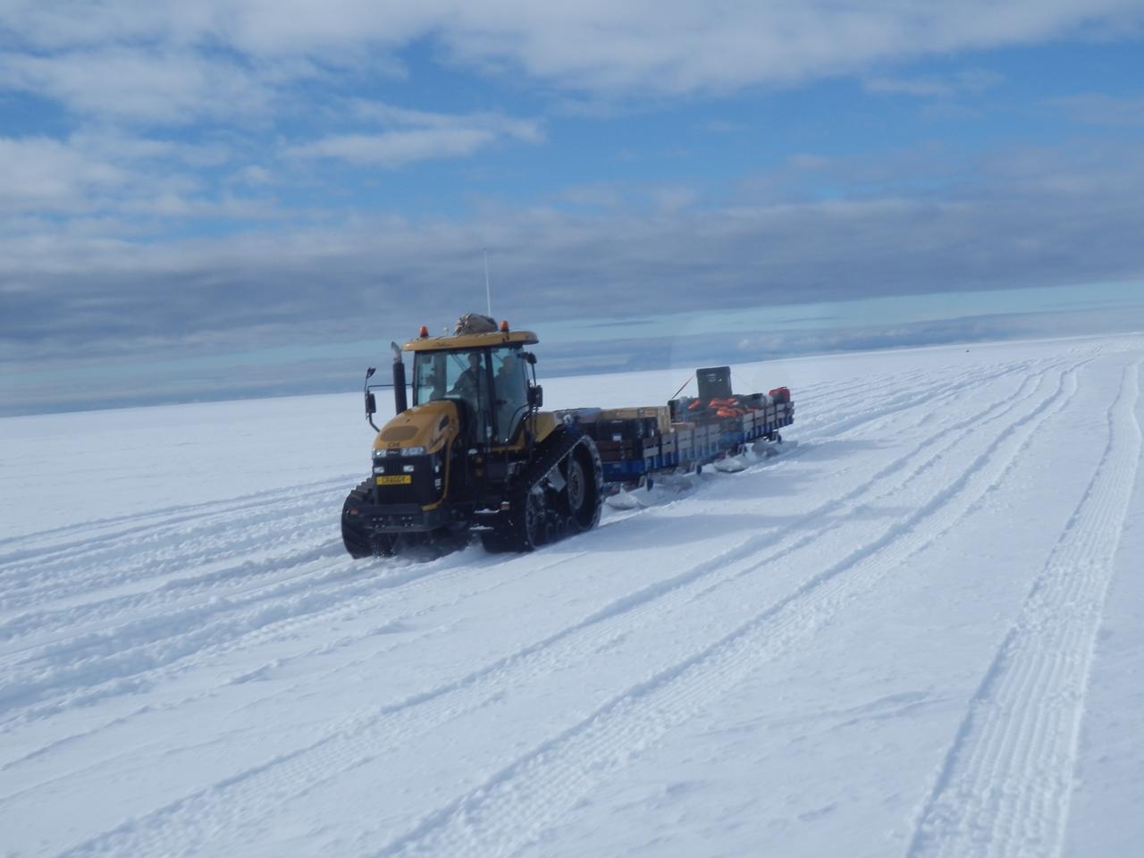 The BARREL cargo on its four-hour journey from the supply ship to the research station.   Credit: NASA  ---  In Antarctica in January, 2013 – the summer at the South Pole – scientists launched 20 balloons up into the air to study an enduring mystery of space weather: when the giant radiation belts surrounding Earth lose material, where do the extra particles actually go? The mission is called BARREL (Balloon Array for Radiation belt Relativistic Electron Losses) and it is led by physicist Robyn Millan of Dartmouth College in Hanover, NH. Millan provided photographs from the team’s time in Antarctica.   The team launched a balloon every day or two into the circumpolar winds that circulate around the pole. Each balloon floated for anywhere from 3 to 40 days, measuring X-rays produced by fast-moving electrons high up in the atmosphere. BARREL works hand in hand with another NASA mission called the Van Allen Probes, which travels through the Van Allen radiation belts surrounding Earth. The belts wax and wane over time in response to incoming energy and material from the sun, sometimes intensifying the radiation through which satellites must travel. Scientists wish to understand this process better, and even provide forecasts of this space weather, in order to protect our spacecraft.   As the Van Allen Probes were observing what was happening in the belts, BARREL tracked electrons that precipitated out of the belts and hurtled down Earth’s magnetic field lines toward the poles. By comparing data, scientists will be able to track how what’s happening in the belts correlates to the loss of particles – information that can help us understand this mysterious, dynamic region that can impact spacecraft.   Having launched balloons in early 2013, the team is back at home building the next set of payloads. They will launch 20 more balloons in 2014.    <b><a href="http://www.nasa.gov/audience/formedia/features/MP_Photo_Guidelines.html" rel="nofollow">NASA image use policy.</a></b>  <b><a href="http://www.nasa.gov/centers/goddard/home/index.html" rel="nofollow">NASA Goddard Space Flight Center</a></b> enables NASA’s mission through four scientific endeavors: Earth Science, Heliophysics, Solar System Exploration, and Astrophysics. Goddard plays a leading role in NASA’s accomplishments by contributing compelling scientific knowledge to advance the Agency’s mission.  <b>Follow us on <a href="http://twitter.com/NASA_GoddardPix" rel="nofollow">Twitter</a></b>  <b>Like us on <a href="http://www.facebook.com/pages/Greenbelt-MD/NASA-Goddard/395013845897?ref=tsd" rel="nofollow">Facebook</a></b>  <b>Find us on <a href="http://instagram.com/nasagoddard?vm=grid" rel="nofollow">Instagram</a></b>