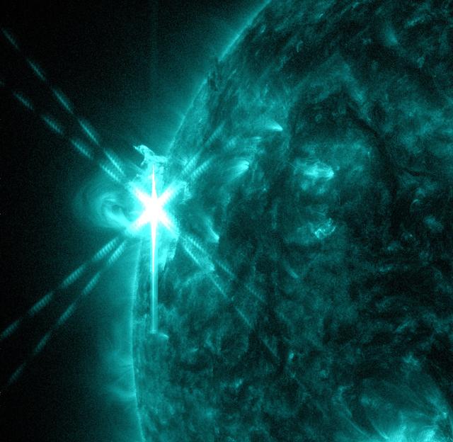 NASA image: Sun Emits a Mid-Level Flare