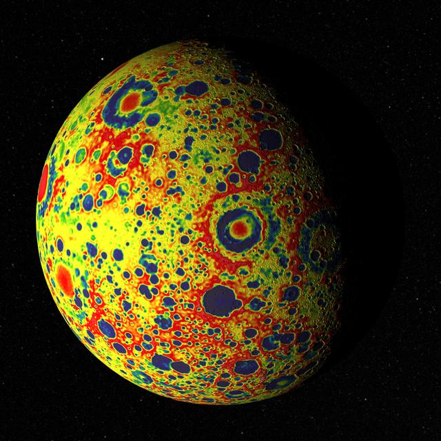 NASA image: Free-Air Gravity Map of the Moon