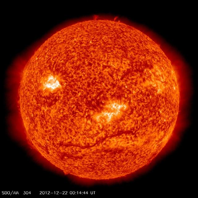 Dec. 21, 2012 was not the end of the world, contrary to some of the common beliefs out there. NASA's SDO satellite captured this image of the SUN on 12-22-12 at 00:14 UTC as the time rolled over into the new day. To learn more about why the world did not end yesterday, watch this Science @ NASA video: <a href="http://youtu.be/2wimiRUHMI4" rel="nofollow">youtu.be/2wimiRUHMI4</a> or visit <a href="http://www.nasa.gov/2012" rel="nofollow">www.nasa.gov/2012</a> Credit: NASA/NOAA GOES Project <b><a href="http://www.nasa.gov/audience/formedia/features/MP_Photo_Guidelines.html" rel="nofollow">NASA image use policy.</a></b> <b><a href="http://www.nasa.gov/centers/goddard/home/index.html" rel="nofollow">NASA Goddard Space Flight Center</a></b> enables NASA’s mission through four scientific endeavors: Earth Science, Heliophysics, Solar System Exploration, and Astrophysics. Goddard plays a leading role in NASA’s accomplishments by contributing compelling scientific knowledge to advance the Agency’s mission. <b>Follow us on <a href="http://twitter.com/NASA_GoddardPix" rel="nofollow">Twitter</a></b> <b>Like us on <a href="http://www.facebook.com/pages/Greenbelt-MD/NASA-Goddard/395013845897?ref=tsd" rel="nofollow">Facebook</a></b> <b>Find us on <a href="http://instagrid.me/nasagoddard/?vm=grid" rel="nofollow">Instagram</a></b>