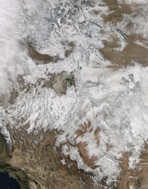 NASA image: Rocky Mountain Snow