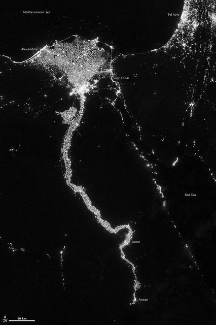 NASA image: City Lights Illuminate the Nile