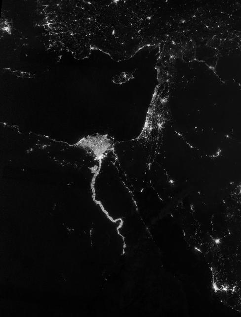 NASA image: City Lights Illuminate the Nile
