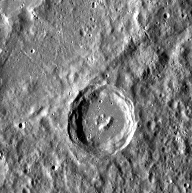 NASA image: Happy Little Crater on Mercury
