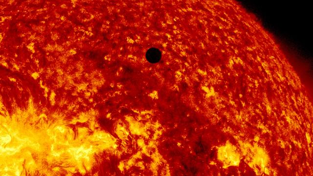 NASA image: SDO's Ultra-high Definition View of 2012 Venus Transit - 304 Angstrom