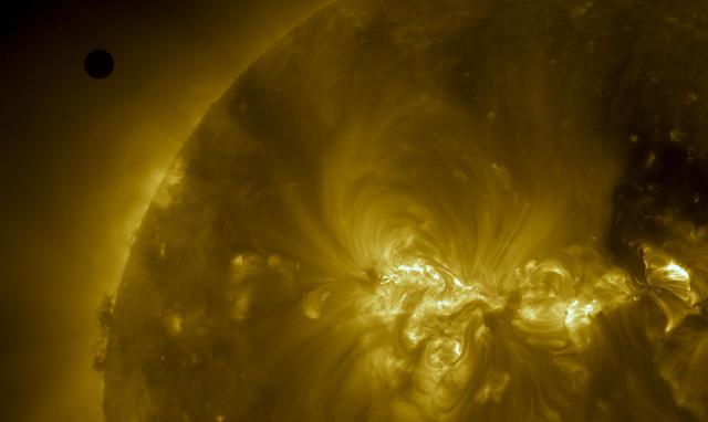 NASA image: NASA's SDO Satellite Captures Venus Transit Approach -- Bigger, Better!