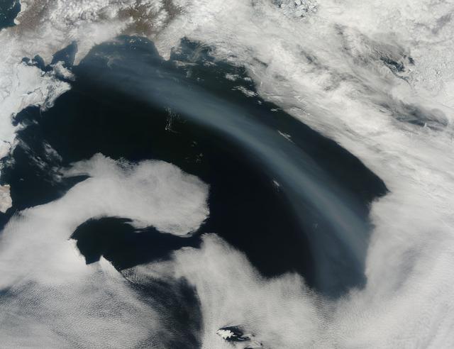 NASA image: Smoke over the Bering Sea