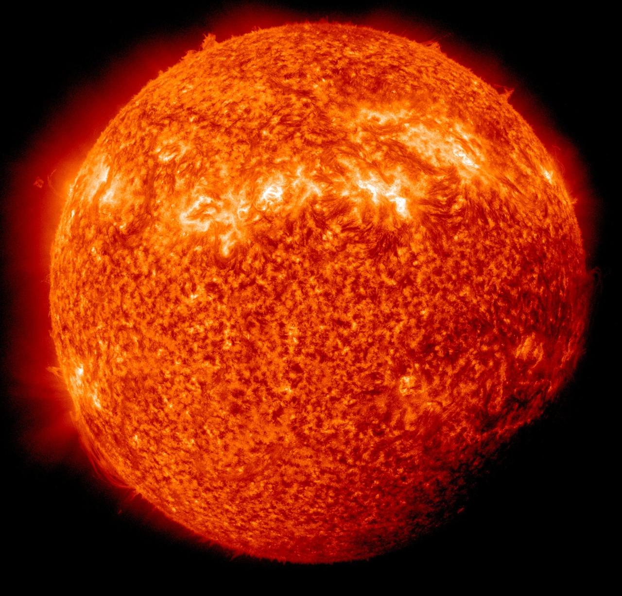 NASA image captured April 3, 2011  Twice a year, SDO enters an eclipse season where the spacecraft slips behind Earth for up to 72 minutes a day.  Unlike the crisp shadow one sees on the sun during a lunar eclipse, Earth's shadow has a variegated edge due to its atmosphere, which blocks the sun light to different degrees depending on its density.  Also, light from brighter spots on the sun may make it through, which is why some solar features extend low into Earth's shadow.  Credit: NASA/GSFC/SDO  <b><a href="http://www.nasa.gov/centers/goddard/home/index.html" rel="nofollow">NASA Goddard Space Flight Center</a></b> enables NASA’s mission through four scientific endeavors: Earth Science, Heliophysics, Solar System Exploration, and Astrophysics. Goddard plays a leading role in NASA’s accomplishments by contributing compelling scientific knowledge to advance the Agency’s mission.  <b>Follow us on <a href="http://twitter.com/NASA_GoddardPix" rel="nofollow">Twitter</a></b>  <b>Join us on <a href="http://www.facebook.com/pages/Greenbelt-MD/NASA-Goddard/395013845897?ref=tsd" rel="nofollow">Facebook</a></b>
