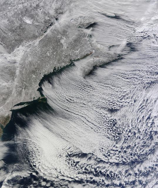 NASA image: Winter Cloud Streets, North Atlantic