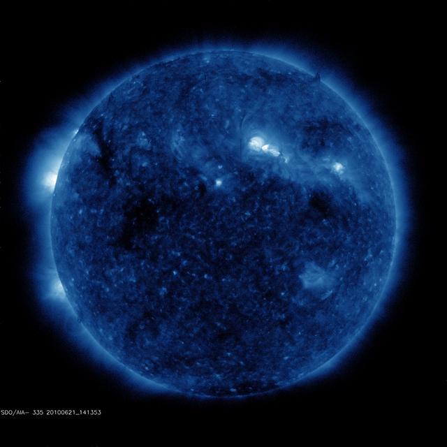 Full disk view of the sun from SDO, telescope AIA 335 on June 2, 2010.  To learn more about SDO go to:  <a href="http://sdo.gsfc.nasa.gov/" rel="nofollow">sdo.gsfc.nasa.gov/</a>  <b><a href="http://www.nasa.gov/centers/goddard/home/index.html" rel="nofollow">NASA Goddard Space Flight Center</a></b>  is home to the nation's largest organization of combined scientists, engineers and technologists that build spacecraft, instruments and new technology to study the Earth, the sun, our solar system, and the universe.
