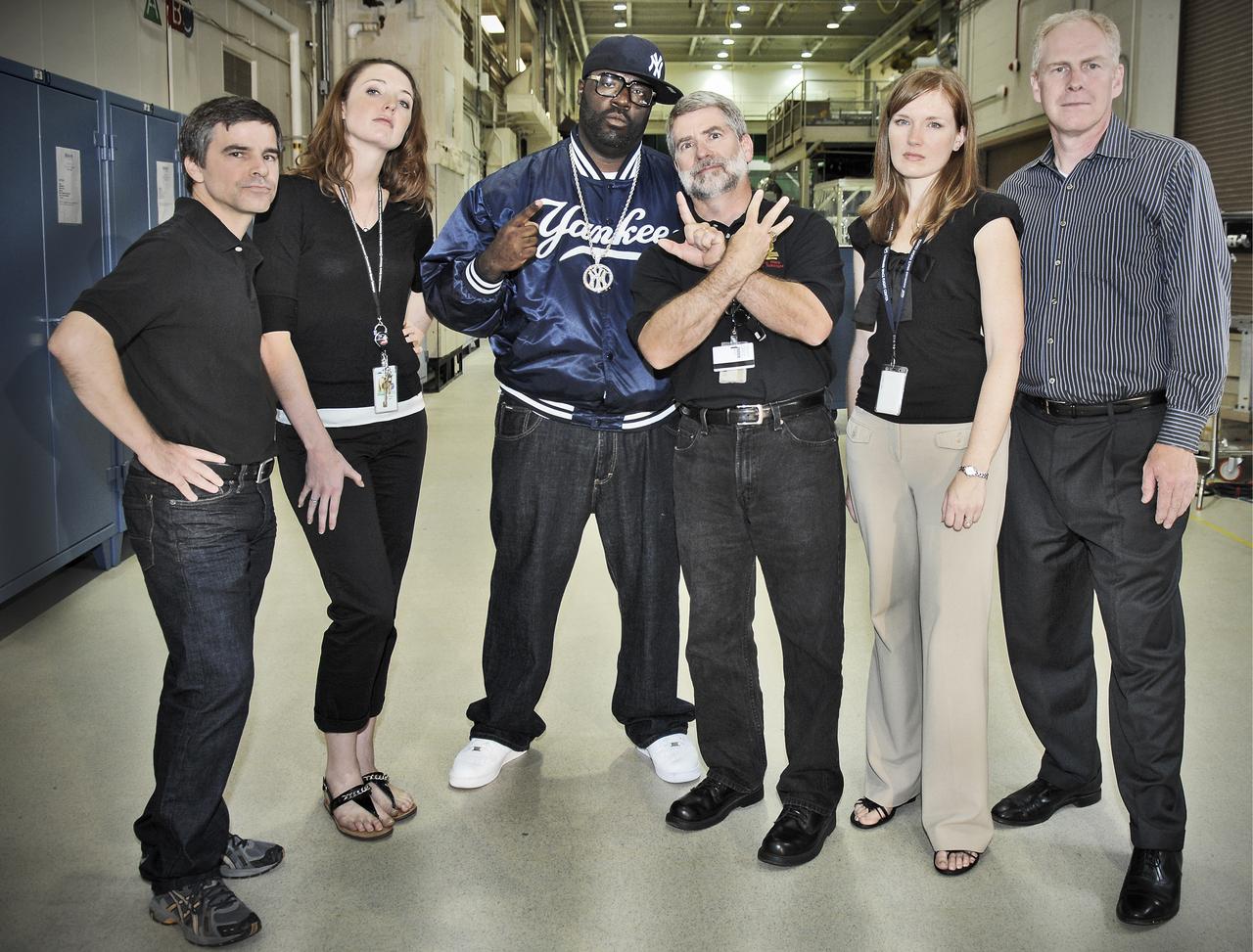 Fans of 'Late Night with Jimmy Fallon' know the setup: A guy in a Yankees jacket shows off Hubble images and shouts to the audience that, 'Hubble gotchu!' Monday night's episode showcased footage shot right here at Goddard Space Flight Center.  Left to Right: Phil Driggers, Katie Lilly, Milky J “Hubble Gotchu”, Mike Menzel, Amber Straughn, Ray Lundquist.  Read more about Milky J's visit here: <a href="http://geeked.gsfc.nasa.gov/?p=2066" rel="nofollow">geeked.gsfc.nasa.gov/?p=2066</a>  <b><a href="http://www.nasa.gov/centers/goddard/home/index.html" rel="nofollow">NASA Goddard Space Flight Center</a></b>  is home to the nation's largest organization of combined scientists, engineers and technologists that build spacecraft, instruments and new technology to study the Earth, the sun, our solar system, and the universe.  <b>Follow us on <a href="http://twitter.com/NASA_GoddardPix" rel="nofollow">Twitter</a></b>  <b>Join us on <a href="http://www.facebook.com/pages/Greenbelt-MD/NASA-Goddard/395013845897?ref=tsd" rel="nofollow">Facebook</a><b></b></b>  Credit: NASA/Goddard Space Flight Center/Chris Gun