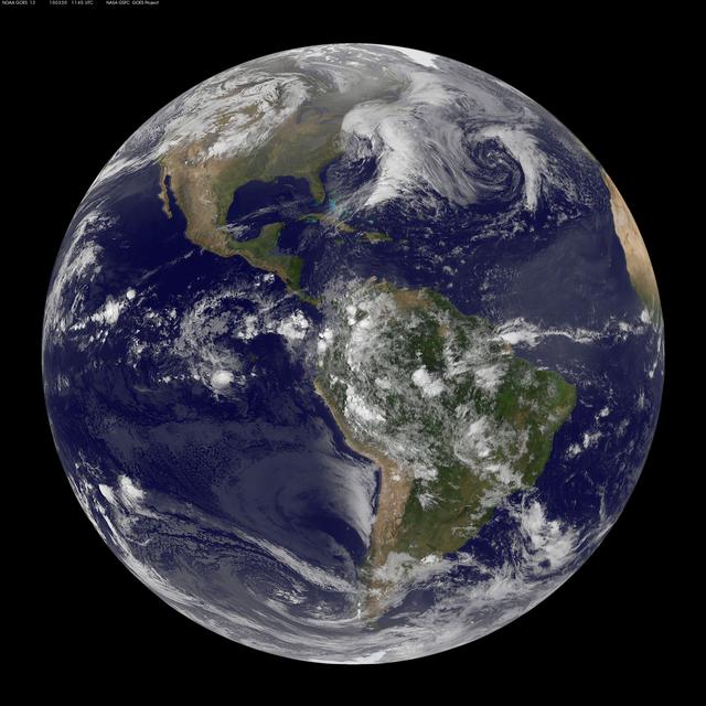 NASA image: NASA GOES-12 Full Disk view March 30, 2010