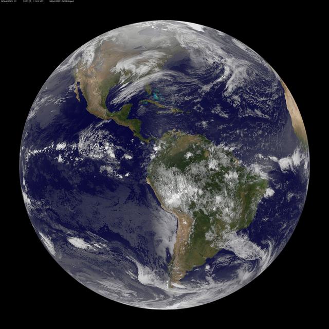 NASA image: NASA GOES-12 Full Disk view March 25, 2010