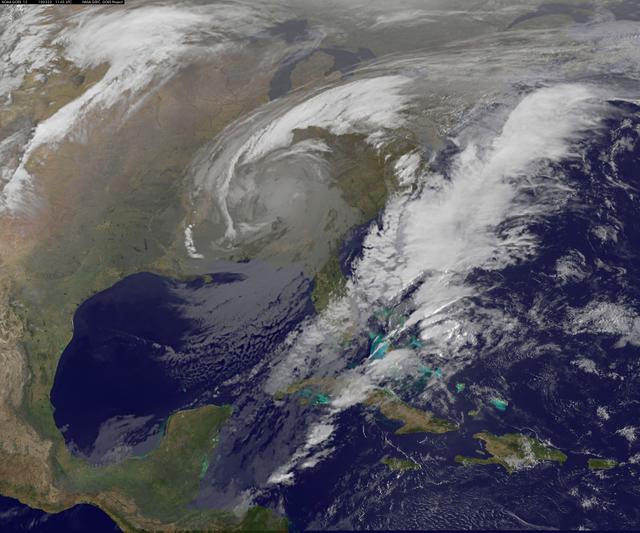 NASA image: NASA GOES-12 East Coast view March 22, 2010