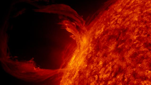 A detail view of a filament launch in the SDO AIA 304 band.   Credit: NASA/GSFC/SVS/SDO  To read more about this animation go to:  <a href="http://www.nasa.gov/mission_pages/sdo/news/first-light.html" rel="nofollow">www.nasa.gov/mission_pages/sdo/news/first-light.html</a>  <b><a href="http://www.nasa.gov/centers/goddard/home/index.html" rel="nofollow">NASA Goddard Space Flight Center</a></b>  is home to the nation's largest organization of combined scientists, engineers and technologists that build spacecraft, instruments and new technology to study the Earth, the sun, our solar system, and the universe.