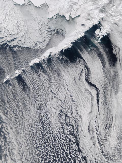 NASA image: Clouds off the Aleutian Islands