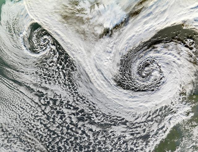 NASA image: Extratropical Cyclones near Iceland