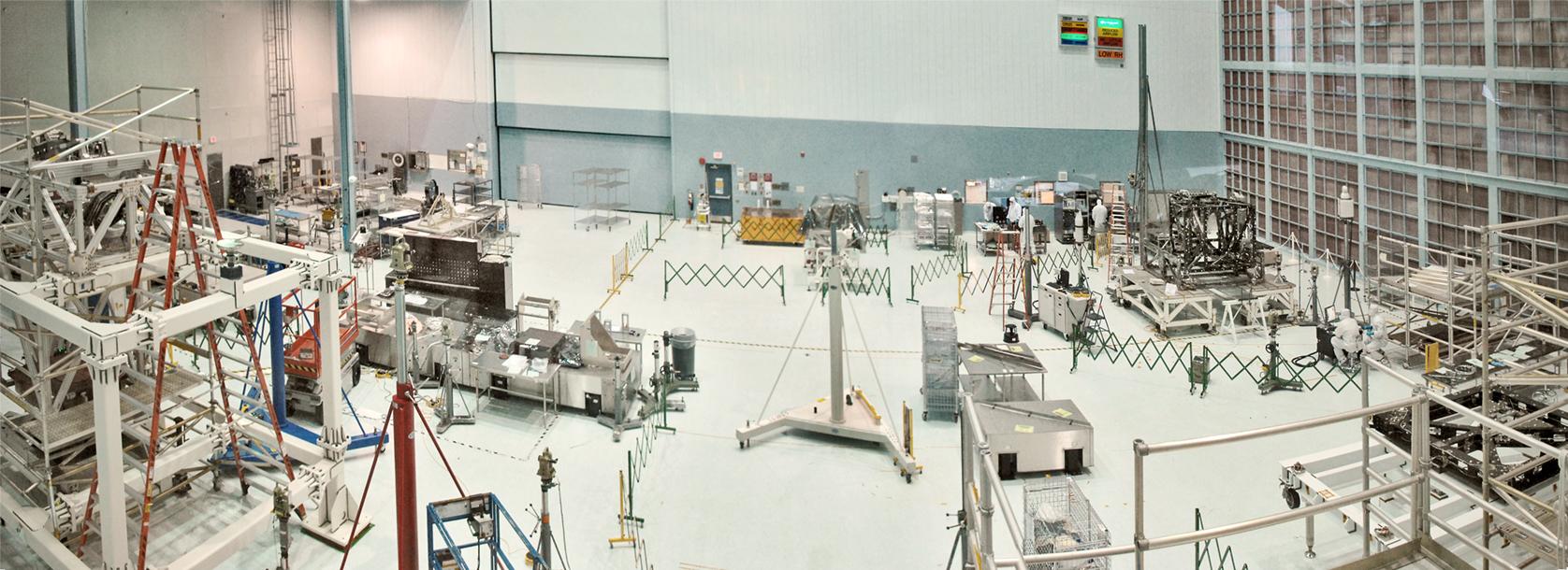 This panorama shows the inside of Goddard's High Bay Clean Room, as seen from the observation deck.   Credit: NASA/Goddard Space Flight Center/Chris Gunn  Go into a NASA Clean Room Daily with the Webb Telescope via NASA's 'Webb-cam' here:  <a href="http://www.jwst.nasa.gov/webcam.html" rel="nofollow">www.jwst.nasa.gov/webcam.html</a>  For more information on JWST go to: <a href="http://www.jwst.nasa.gov/" rel="nofollow">www.jwst.nasa.gov/</a>  For more information on Goddard Space Flight Center go to: <a href="http://www.nasa.gov/centers/goddard/home/index.html" rel="nofollow">www.nasa.gov/centers/goddard/home/index.html</a>