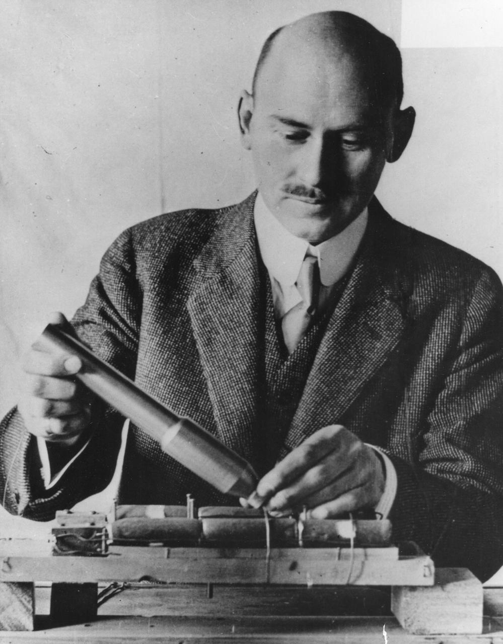 Dr. Robert Hutchings Goddard (1882-1945). Dr. Goddard has been recognized as the father of American rocketry and as one of the pioneers in the theoretical exploration of space. Robert Hutchings Goddard, born in Worcester, Massachusetts, on October 5, 1882, was theoretical scientist as well as a practical engineer. His dream was the conquest of the upper atmosphere and ultimately space through the use of rocket propulsion. Dr. Goddard, died in 1945, but was probably as responsible for the dawning of the Space Age as the Wrights were for the beginning of the Air Age. Yet his work attracted little serious attention during his lifetime. However, when the United States began to prepare for the conquest of space in the 1950's, American rocket scientists began to recognize the debt owed to the New England professor. They discovered that it was virtually impossible to construct a rocket or launch a satellite without acknowledging the work of Dr. Goddard. More than 200 patents, many of which were issued after his death, covered this great legacy.   <b><a href="http://www.nasa.gov/centers/goddard/home/index.html" rel="nofollow">NASA Goddard Space Flight Center</a></b> enables NASA’s mission through four scientific endeavors: Earth Science, Heliophysics, Solar System Exploration, and Astrophysics. Goddard plays a leading role in NASA’s accomplishments by contributing compelling scientific knowledge to advance the Agency’s mission.  <b>Follow us on <a href="http://twitter.com/NASA_GoddardPix" rel="nofollow">Twitter</a></b>  <b>Join us on <a href="http://www.facebook.com/pages/Greenbelt-MD/NASA-Goddard/395013845897?ref=tsd" rel="nofollow">Facebook</a></b> 