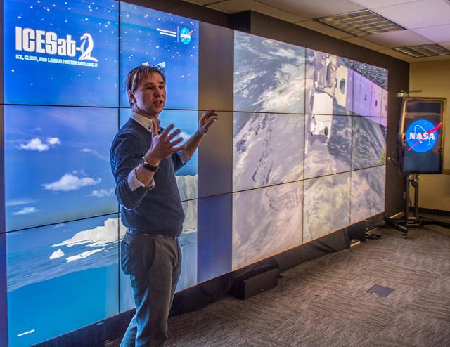 NASA image: ICESat-2 Friends and Family Day. Tours and activities in Buildin