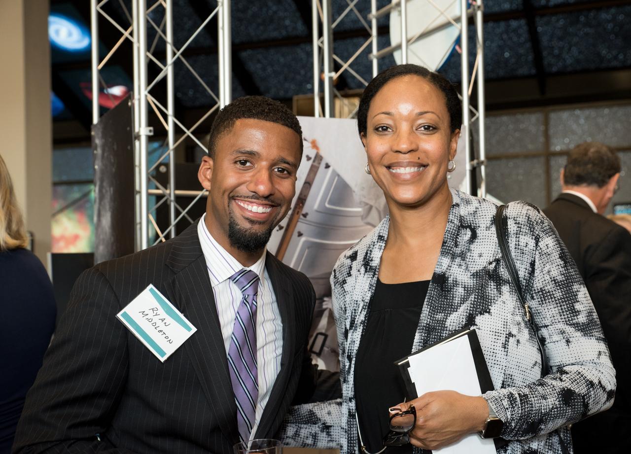 NASA Administrator Jim Bridenstine is greeted by Goddard  Space Flight Center Director Chris Scolese as he arrives for his first visit to the NASA field center in Greenbelt, Maryland. Evening Reception Hosted by Maryland Space Business Roundtable