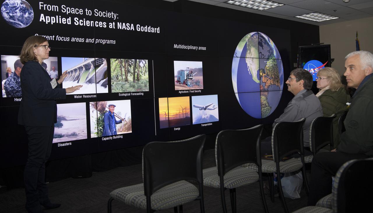 Mr. Lai Chien-Hsin Director General of Taiwan's Water Resources Agency and staff of US Bureau of Reclamation visited Goddard November 15, 2018  They toured facilties such as Hyperwall - Stephanie Uz