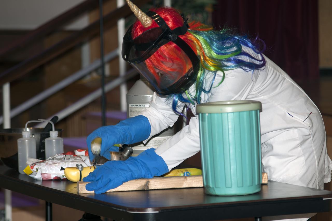 STEM  2019 program including middle school girls and boys who participated in hands-on activities in Science, Technology, Engineering and Math July 15-19, 2019   Betsy Pugel makes ice cream 