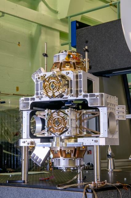 NASA image: OCI Main Optics Bench with Collimator Slit Assembly Installed