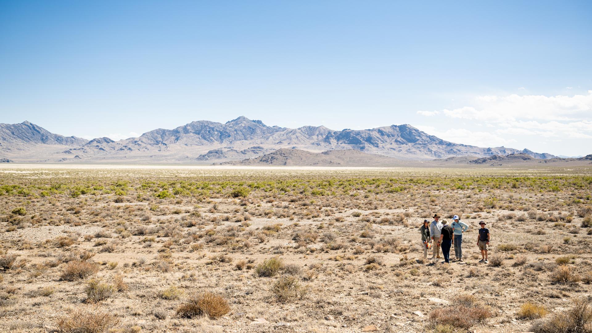 DAVINCI VADIX team members discuss observations at Crater Island, Utah, June 23, 2026. NASA/Mike Guinto