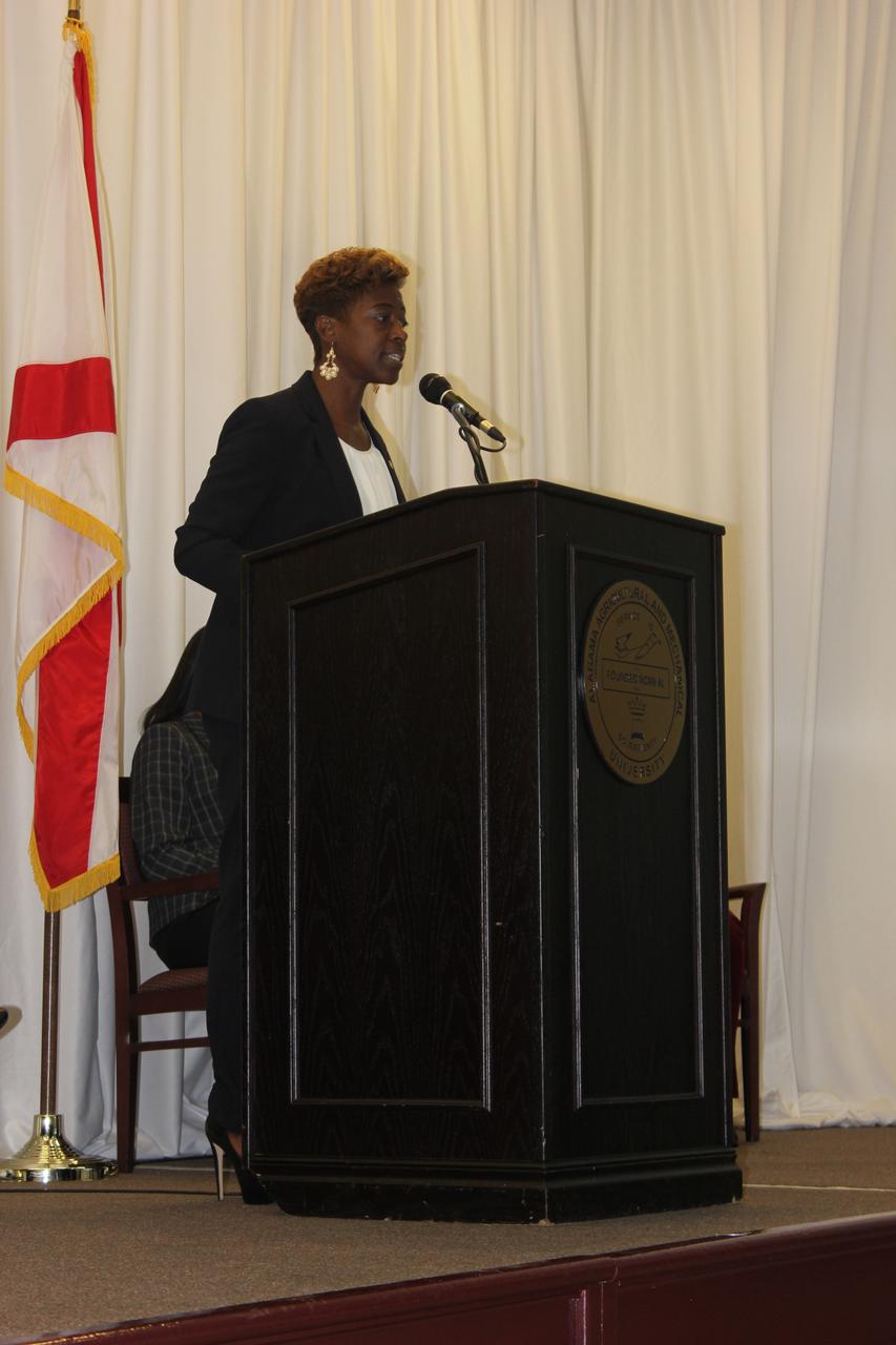 Marshall’s Ruth Jones, a mishap investigation specialist, told her NASA story and spoke about minority statistics in science, technology, engineering and mathematics (STEM). Jones also led a panel discussing how to engage, encourage and draw more minority students in to STEM fields and careers.