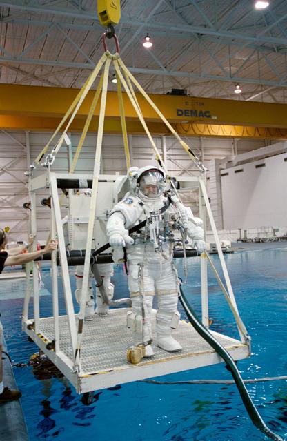 NASA image: STS-114 EVA Training. Sonny Carter Training Facility,NBL with Soichi Noguchi