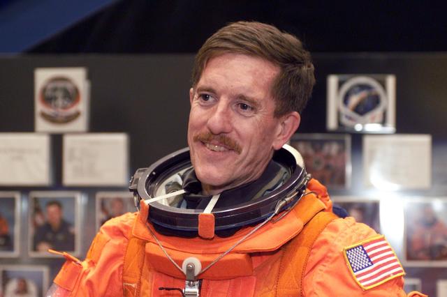 JSC2001-E-06418 (27 February 2001) --- Astronaut James F. Reilly, mission specialist, is pictured while in training at the Systems Integration Facility at Johnson Space Center (JSC). The STS-104 mission to the International Space Station (ISS) represents the Space Shuttle Atlantis' first flight using a new engine and is targeted for a liftoff no earlier than June 14, 2001.