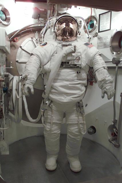 NASA image: STS-104 Crew Training of Jim Reilly in EMU fit check